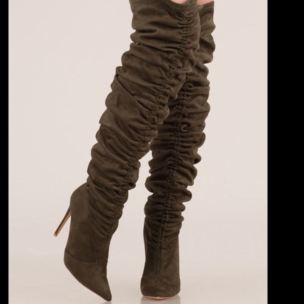 Gorgeous Olive OTK Boots 🥝